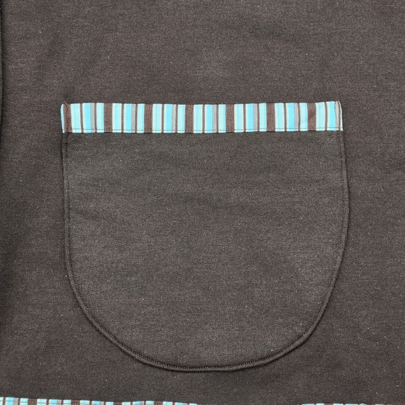 Handmade Appliqued Cat Full Zip Sweatshirt Size Large Color Brown & Blue - Picture 8 of 10